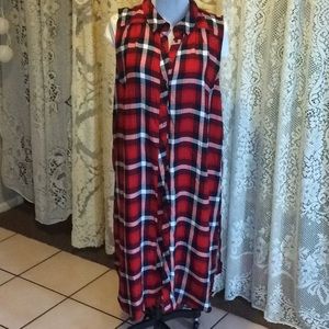 Plaid duster style top
